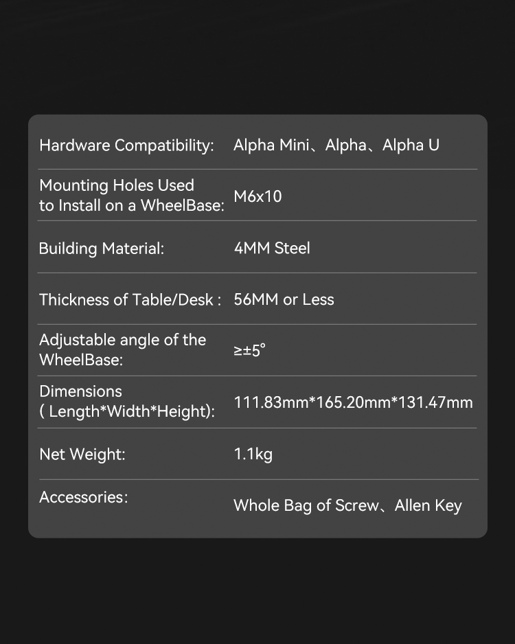 Simagic T-LOC Asztali Tartókonzol